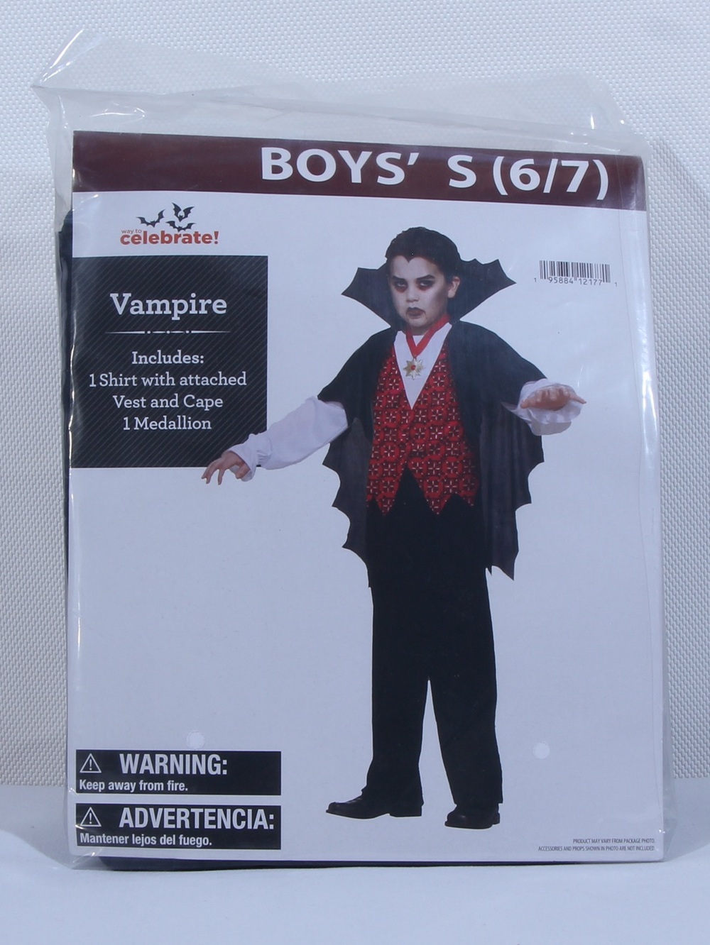 Ways to Celebrate! Boys 2-piece Vampire Costume NWT